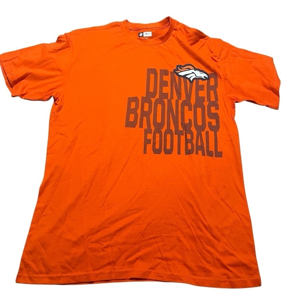Denver Broncos Embroidered Patch NFL Team Apparel Orange Shirt Size XL Like New